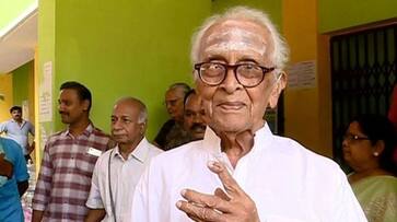 Kerala 105 year old native reaches polling station never once missed casting vote