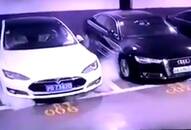 WATCH: Tesla car exploding in Shanghai