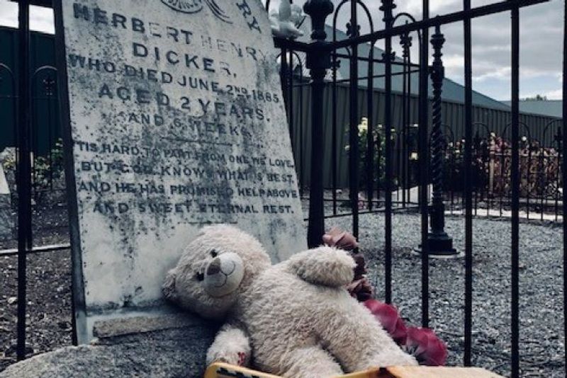 Mystery behind toys appearing on toddler 134 year-old grave at Hope Valley solved