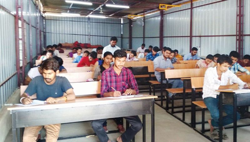 No Class Room For Btech Students Use Shed in Haveri