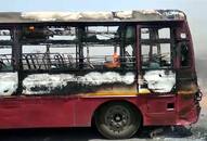 Bus caught fire in Sonbhadra