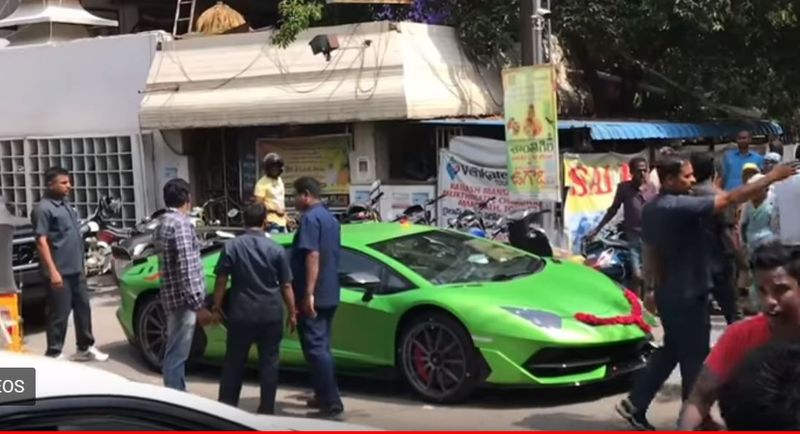 Hyderabad based business man use expensive escort vehicle for his Lamborghini