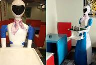 Robot serves food at Shivamogga restaurant Karnataka