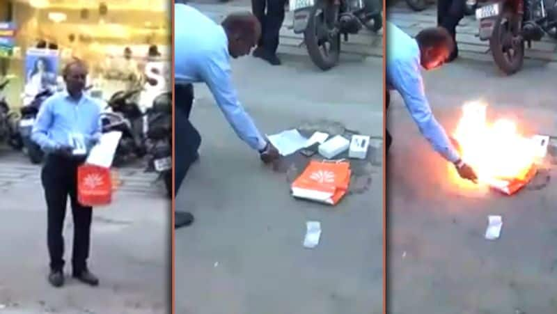 Cell phone Fire infront of Shop Video..