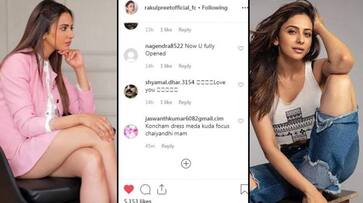 Rakul Preet narrowly escapes wardrobe malfunction in mini skirt; netizens advise her how to sit