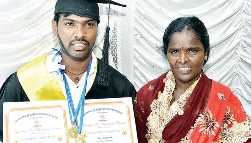 Security guard secures gold medal in Kannada MA