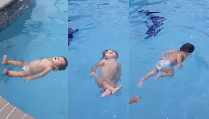 one year old baby swimming video goes viral