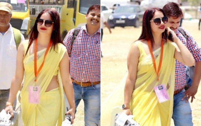 Woman in yellow sari wants to go to Bigg Boss