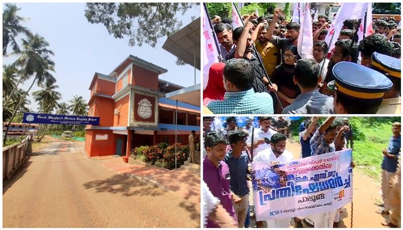 dyfi and ksc march against good shepherd school over rejecting tc application issue