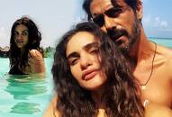 arjun rampal and gabriella demetriades pregnant girlfriend pool vacation in maldives