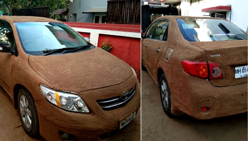 Ahmedabad car owner coats vehicle with cow dung to cool it