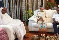 Chandrababu Naidu arrives Deve Gowda residence following exit poll calculations