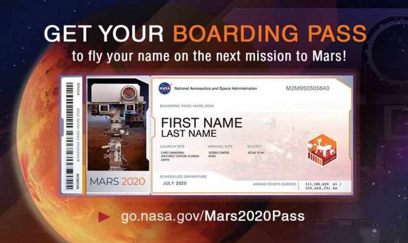 You Can Send Your Name to Mars on NASA 2020 Rover