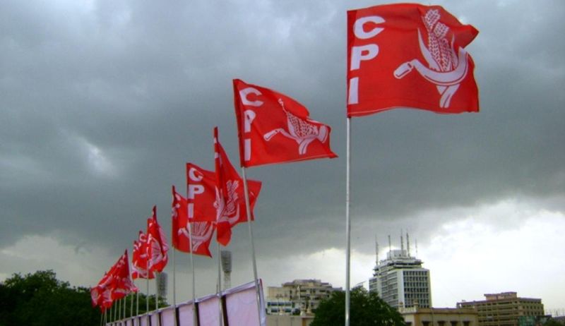 CPI holds Protest  infornt of  RBI Office  In Hyderabad 