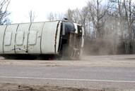 Bus rams into stationary lorry Andhra Pradesh 3 dead