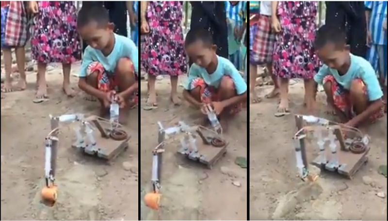 boy builds working jcb from used syringes video goes viral