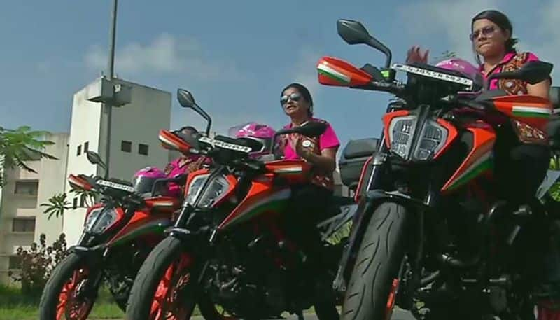 3 women bike riders travel from varanasi to london