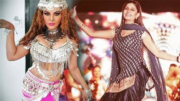 Sapna choudhary and  rakhi sawant dance together on stage