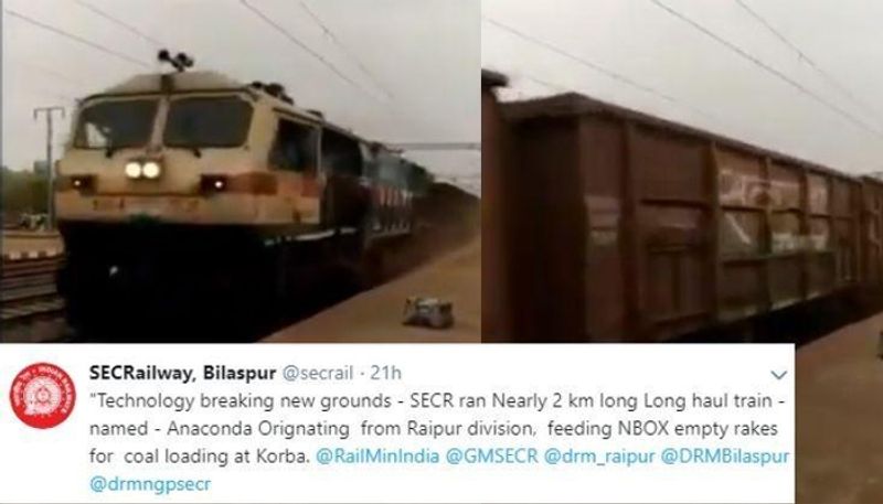 Anaconda a long freight train in Odisha video goes viral