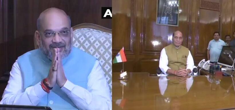 अमित शाह ने गृह मंत्रालय और राजनाथ सिंह ने रक्षा मंत्रालय में कार्यभार संभाला