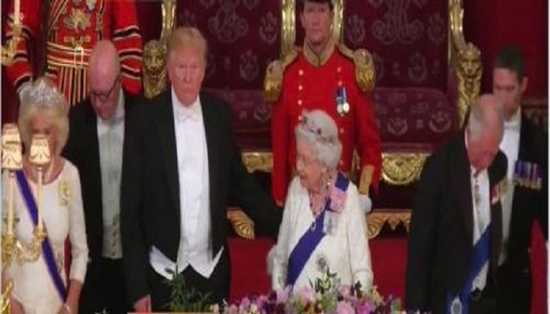 Donald Trump Break Royal Protocol By Touching The Queen