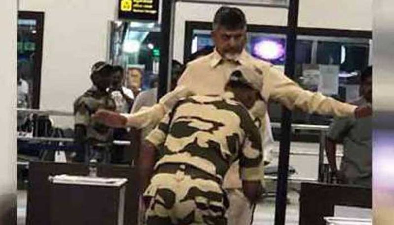 Chandrababu Naidu Forced to Abandon Convoy Undergo Frisking at  Airport