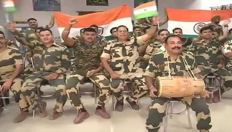 India vs Pakistan BSF personnel dance and cheer for Team India