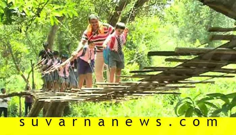 No proper Bridge to Cross Bramhi River near Koppa in Chikkamagaluru