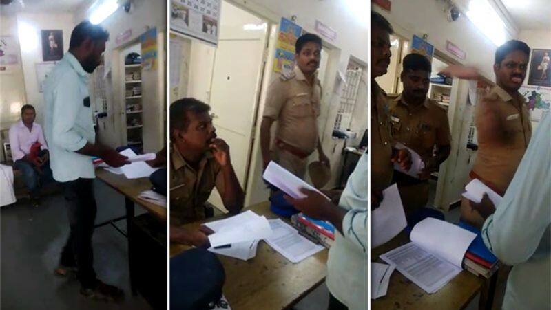 Police Sub Inspector Using Bad Words and Attacking a person video..