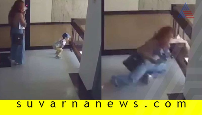 Brave Mother Saves Son From Falling Through Fourth Floor Stair Railing