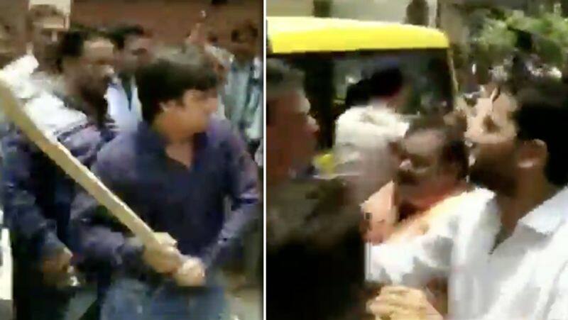 BJP MLA Beaten Corporation Officer by Cricket Bat Video..