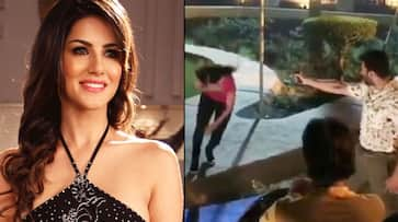 Sunny Leone falls unconscious after getting shot by gun at film set