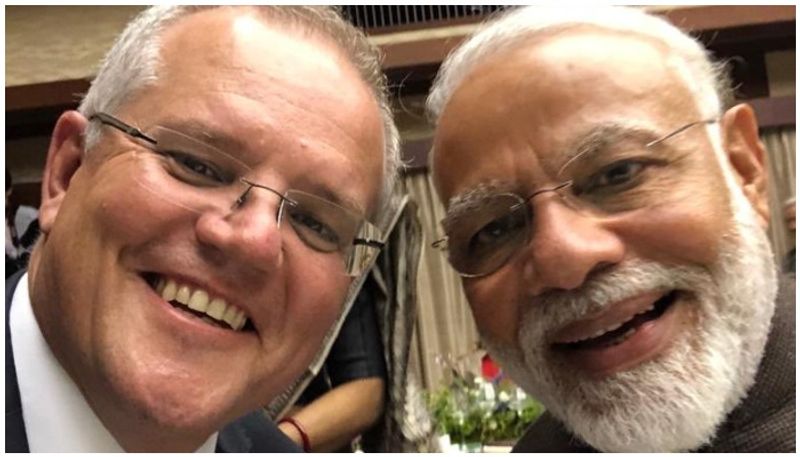 Australia  PM Scott Morrison Tweets Selfie With PM Modi