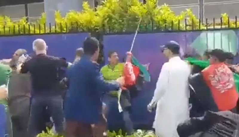 Watch video Pakistan and Afghan fans fighting each other in leeds