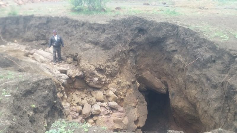 Landslide in Naragund in Gadag District