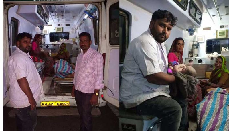 Woman delivered of baby in ambulance van vijayapura