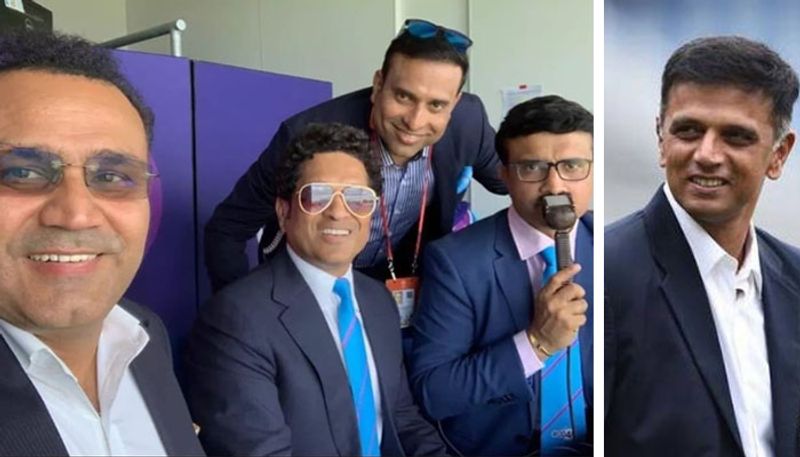 former Indian players enjoying WC but where is rahul dravid..?