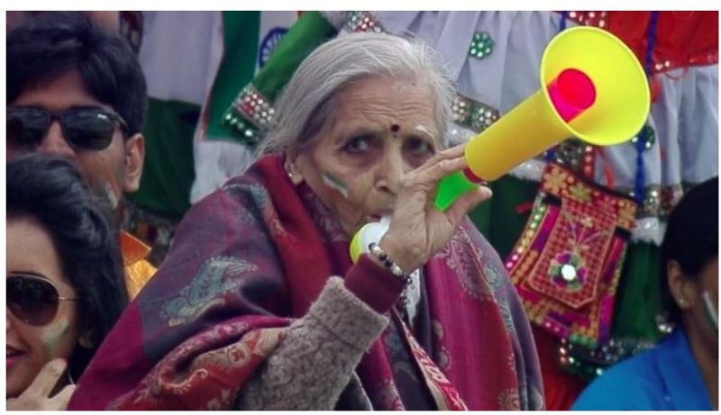 87-year-old fan cheering for Team India is becoming an internet sensation