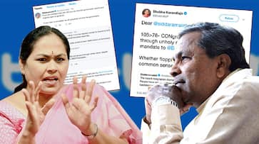 Karnataka Congress MLAs resignations Siddaramaiah Shobha spar on Twitter