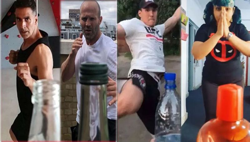 Bottle Cap Challenge taking social media and troll videos get applause