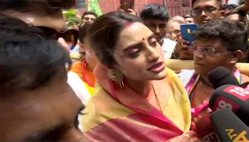 TMC MP Nusrat Jahan Attended Rath Yatra In Kolkata