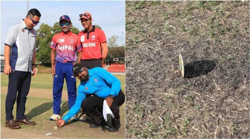 Nepal vs Hong Kong U19 match Tossing coin lands straight