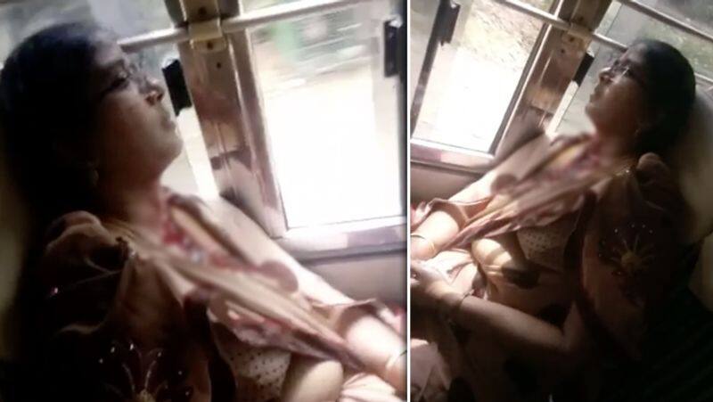 Lady Suicide Attempt in Running Bus Video..