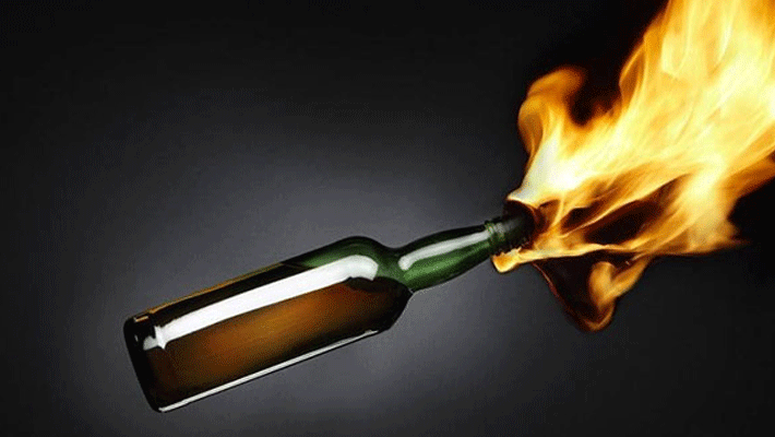 petrol bomb in bjp executive house