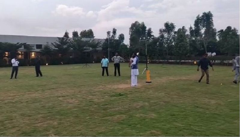 BJP MLAs Playing Cricket at Devanahalli Resort