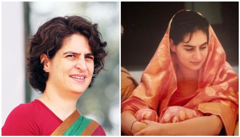 priyanka gandhi shared photo in saree on twitter