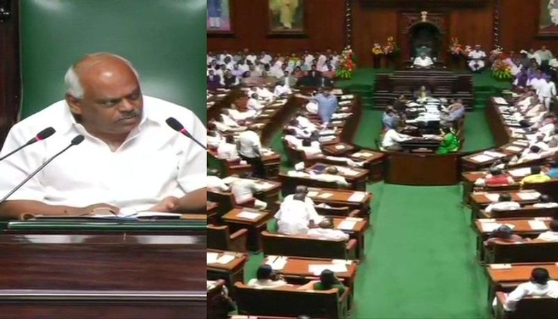 Bengaluru BJP MLAs went out from session by showing victory symbol