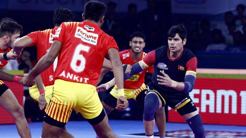 Pro kabaddi 2019 Gujarat Fortunegiants Beat Bengaluru Bulls