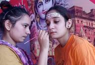 Youth made moon mission tattoo on head and face in varanasi uttar pradesh