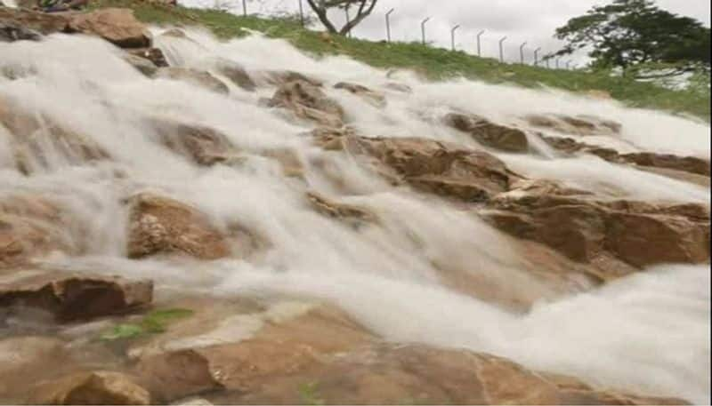 Due To Back Water Nature has Created Mini Falls Near Bagalkot